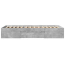 vidaXL betonszürke szerelt fa ágykeret 90 x 200 cm