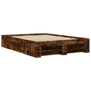 vidaXL füstös tölgy színű szerelt fa ágykeret matrac nélkül 120x190 cm
