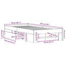 vidaXL betonszürke szerelt fa ágykeret 75 x 190 cm