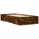 vidaXL füstös tölgy színű szerelt fa ágykeret matrac nélkül 75x190 cm