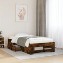 vidaXL füstös tölgy színű szerelt fa ágykeret matrac nélkül 75x190 cm