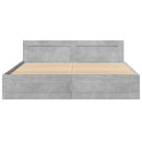 vidaXL betonszürke szerelt fa ágykeret fejtámlával 200 x 200 cm