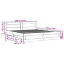 vidaXL betonszürke szerelt fa ágykeret fejtámlával 200 x 200 cm