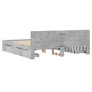 vidaXL betonszürke szerelt fa ágykeret fejtámlával 180x200 cm