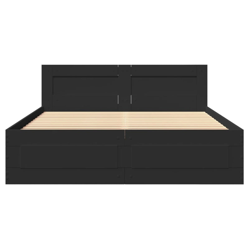 vidaXL fekete ágykeret fejtámlával matrac nélkül 120x200 cm