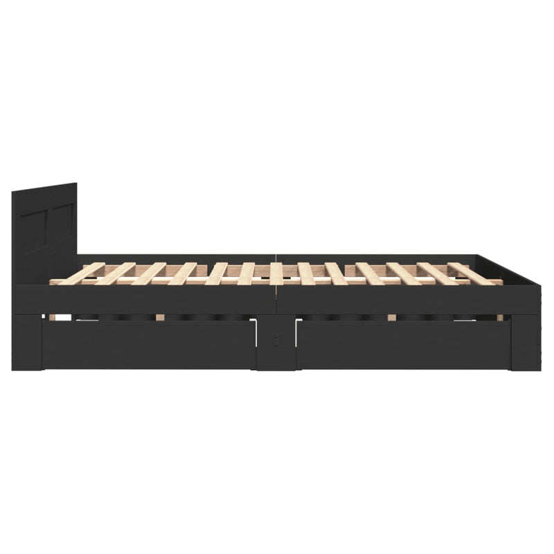 vidaXL fekete ágykeret fejtámlával matrac nélkül 120x200 cm