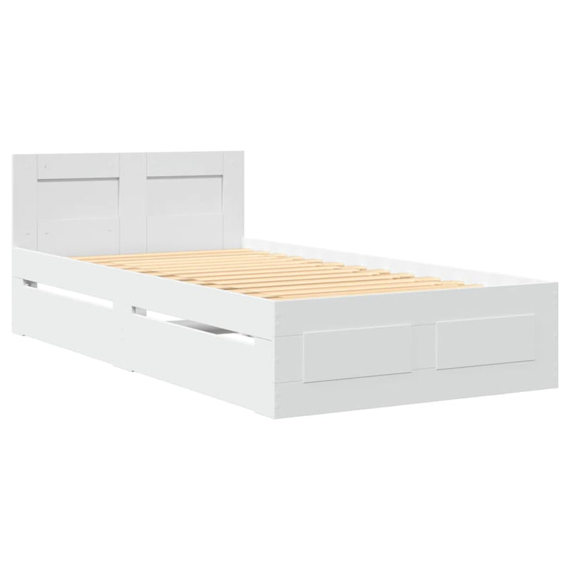 vidaXL fehér ágykeret fejtámlával matrac nélkül 100x200 cm