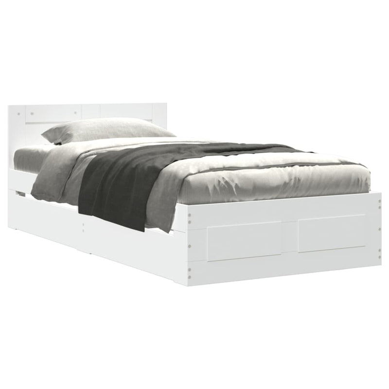vidaXL fehér ágykeret fejtámlával matrac nélkül 100x200 cm