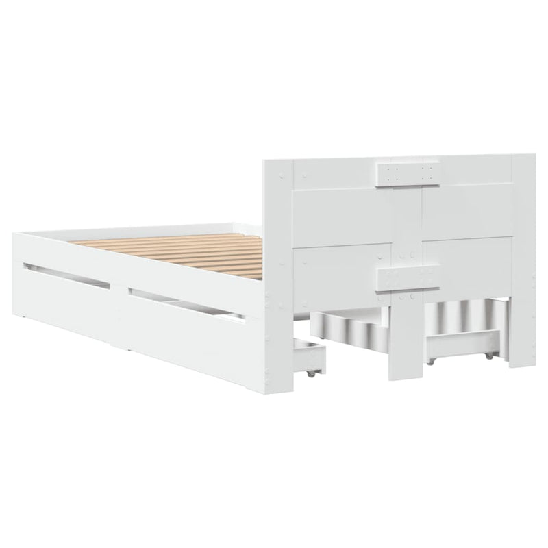 vidaXL fehér ágykeret fejtámlával matrac nélkül 100x200 cm