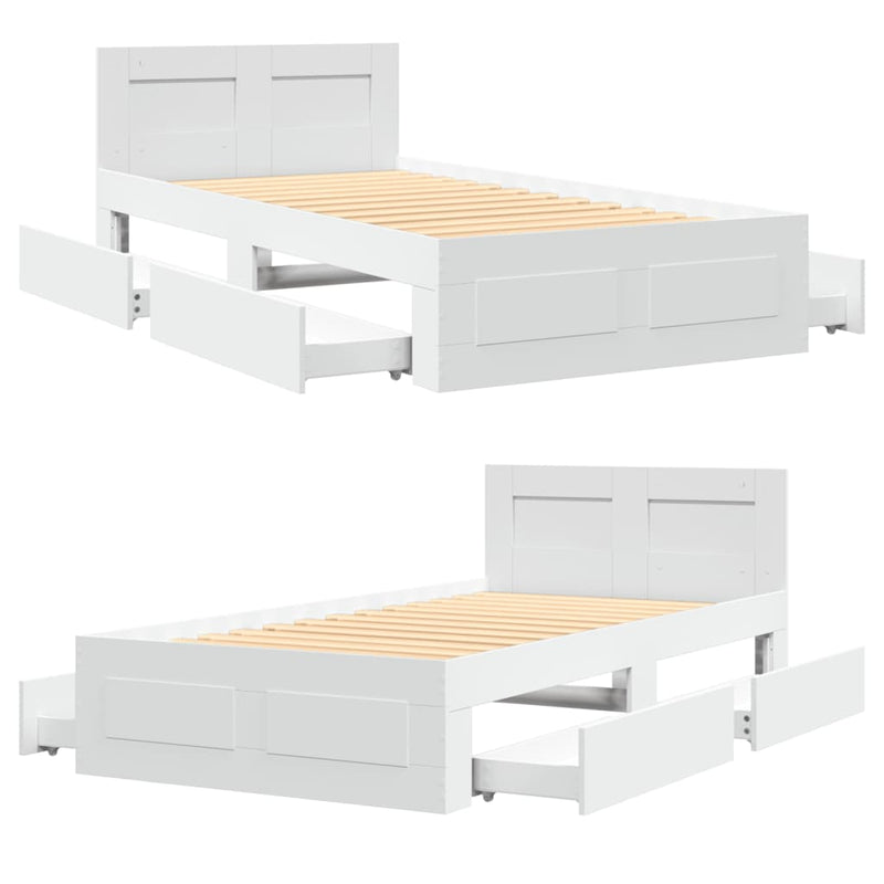 vidaXL fehér ágykeret fejtámlával matrac nélkül 100x200 cm