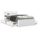 vidaXL fehér ágykeret fejtámlával matrac nélkül 100x200 cm