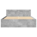 vidaXL betonszürke szerelt fa ágykeret fejtámlával 120x190 cm