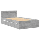 vidaXL betonszürke szövet ágykeret fejtámlával 75 x 190 cm