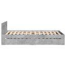 vidaXL betonszürke szövet ágykeret fejtámlával 75 x 190 cm