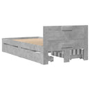 vidaXL betonszürke szövet ágykeret fejtámlával 75 x 190 cm