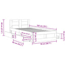 vidaXL betonszürke szövet ágykeret fejtámlával 75 x 190 cm