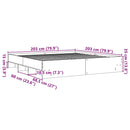 vidaXL betonszürke szerelt fa ágykeret 200 x 200 cm