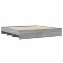 vidaXL sonoma tölgyszínű szerelt fa ágykeret 200 x 200 cm