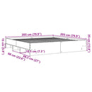 vidaXL barna tölgy színű szerelt fa ágykeret matrac nélkül 200x200 cm