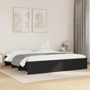 vidaXL fekete szerelt fa ágykeret matrac nélkül 180 x 200 cm
