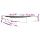 vidaXL betonszürke szerelt fa ágykeret matrac nélkül 180 x 200 cm
