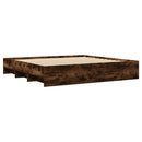 vidaXL füstös tölgy színű szerelt fa ágykeret matrac nélkül 180x200 cm