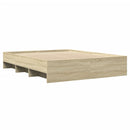 vidaXL sonoma tölgy színű szerelt fa ágykeret matrac nélkül 160x200 cm