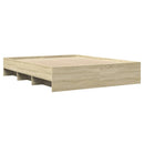 vidaXL sonoma tölgy színű szerelt fa ágykeret matrac nélkül 150x200 cm