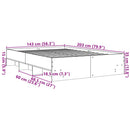 vidaXL barna tölgy színű szerelt fa ágykeret matrac nélkül 140x200 cm