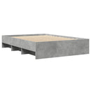 vidaXL betonszürke szerelt fa ágykeret 120 x 200 cm