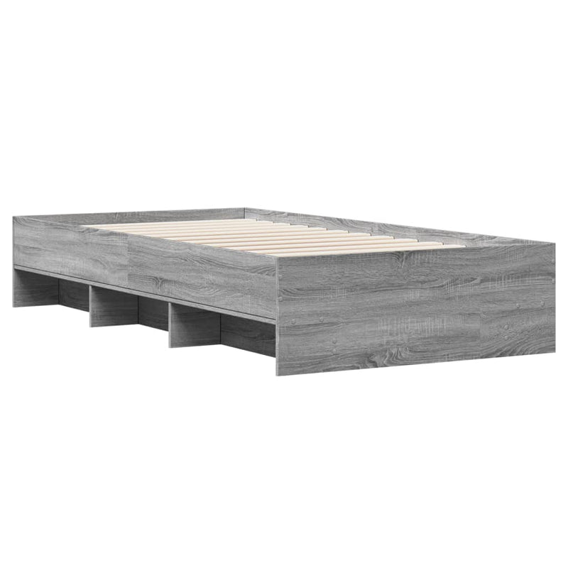 vidaXL sonoma tölgyszínű szerelt fa ágykeret 100 x 200 cm
