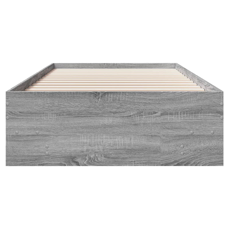 vidaXL sonoma tölgyszínű szerelt fa ágykeret 100 x 200 cm
