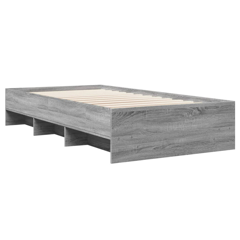 vidaXL sonoma tölgyszínű szerelt fa ágykeret 100 x 200 cm