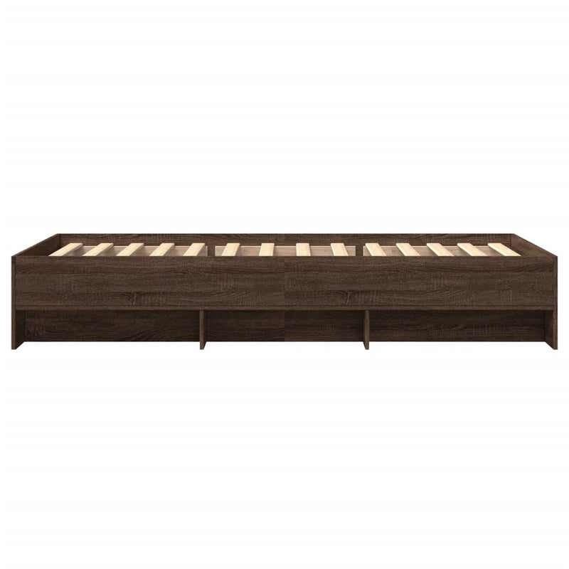 vidaXL barna tölgy színű szerelt fa ágykeret matrac nélkül 100x200 cm