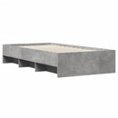 vidaXL betonszürke szerelt fa ágykeret 90 x 200 cm