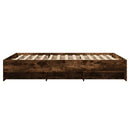 vidaXL füstös tölgyszínű szerelt fa ágykeret 135 x 190 cm