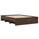 vidaXL barna tölgyszínű szerelt fa ágykeret 135 x 190 cm