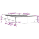 vidaXL füstös tölgy színű szerelt fa ágykeret matrac nélkül 120x190 cm
