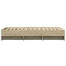 vidaXL sonoma tölgy színű szerelt fa ágykeret matrac nélkül 75x190 cm