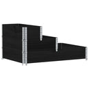 vidaXL 3 szintes fekete tömör fenyőfa magaságyás 120 x 80 cm