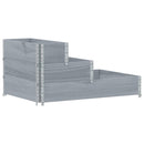 vidaXL 3 szintes szürke tömör fenyőfa magaságyás 120 x 80 cm