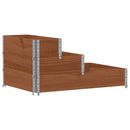 vidaXL 3 szintes barna tömör fenyőfa magaságyás 120 x 80 cm
