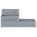 vidaXL 3 szintes szürke tömör fenyőfa magaságyás 120 x 80 cm