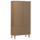 vidaXL MOLDE barna tömör fenyőfa vitrin szekrény 90 x 35 x 175 cm