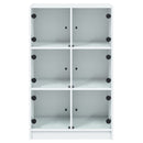 vidaXL fehér szerelt fa magasszekrény ajtókkal 68 x 37 x 109 cm