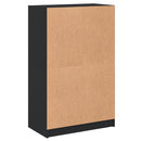 vidaXL fekete szerelt fa magasszekrény ajtókkal 68 x 37 x 109 cm