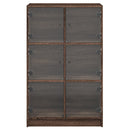 vidaXL barna tölgyszínű szerelt fa magasszekrény ajtókkal 68x37x109 cm