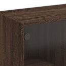 vidaXL barna tölgyszínű szerelt fa magasszekrény ajtókkal 68x37x109 cm