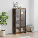 vidaXL füstös tölgy színű magasszekrény ajtókkal 68x37x142 cm