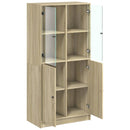 vidaXL sonoma tölgy színű magasszekrény ajtókkal 68x37x142 cm